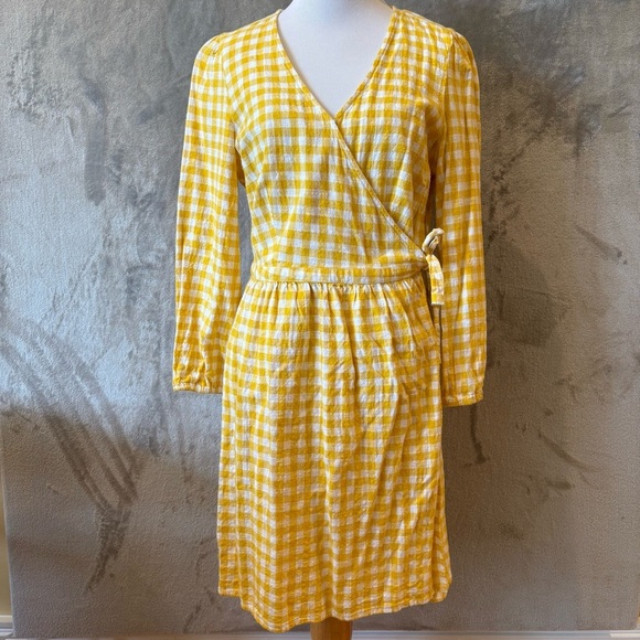 Gingham Cottagecore Feminine Summer Picnic Wrap Pleated Dress Sz M - Picture 1 of 11